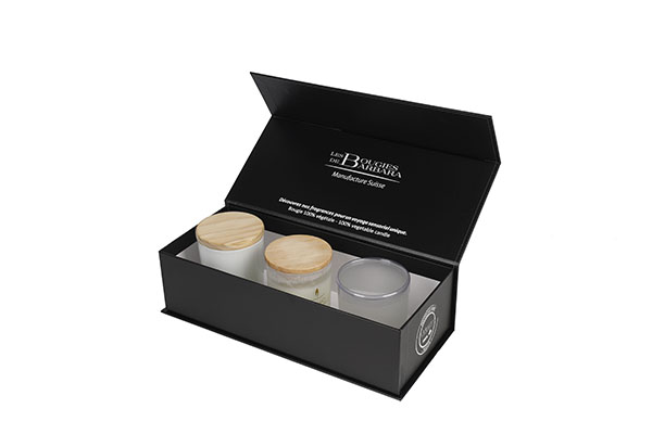 Luxury custom flip cardboard cylinder scented candle jar packaging gift box for candles
