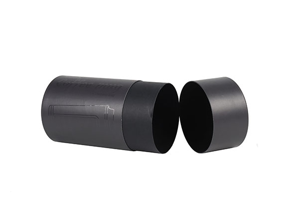 Luxury black cardboard round packaging box cylinder packing paper tube for cosmetics