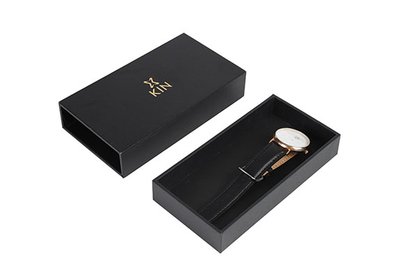 Luxury custom logo sliding packaging paper cardboard watch gift box with drawer