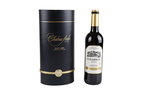 Luxury paper cardboard elliptical black wine glass box gift packaging