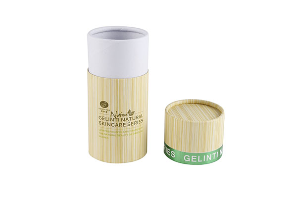 Natural printed bamboo small skincare cosmetics cardboard tube packaging