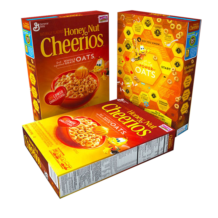 Custom Logo Printing Paper Folding Cereal Box Deluxe Packaging