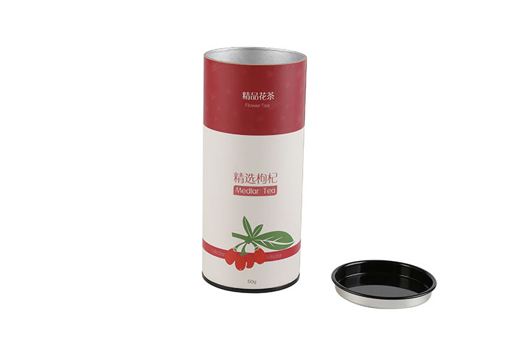 Packaging of biodegradable recyclable cardboard tea tube cylinder