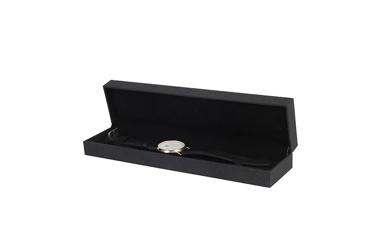 Luxury Custom Logo Cardboard Paper Watch Box Flip Black Long Watch Packaging Box(图6)