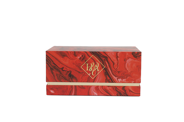 Luxury cardboard paper custom 2 perfume bottle packaging boxes with lid(图1)