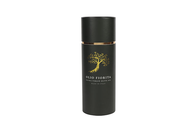 Luxury cardboard black cylinder tube packaging olive oil bottle gift box(图1)