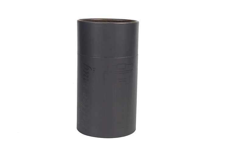 Luxury black cardboard round packaging box cylinder packing paper tube for cosmetics(图1)