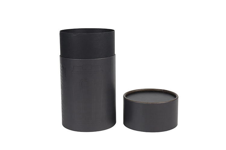 Luxury black cardboard round packaging box cylinder packing paper tube for cosmetics(图3)