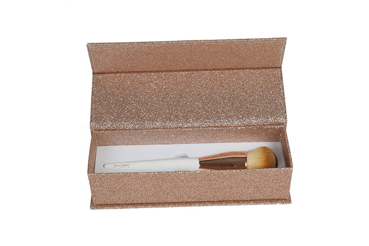 Gold Glitter Magnet Paper Cardboard Gift Box with EVA Foam for Makeup Brush(图5)