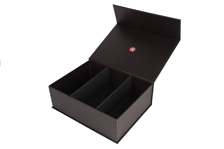 Elegant big black paper box rigid cardboard box custom gift box magnetic with insert divider(图6)