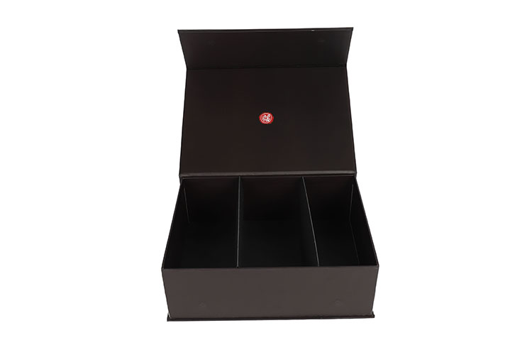 Elegant big black paper box rigid cardboard box custom gift box magnetic with insert divider(图5)