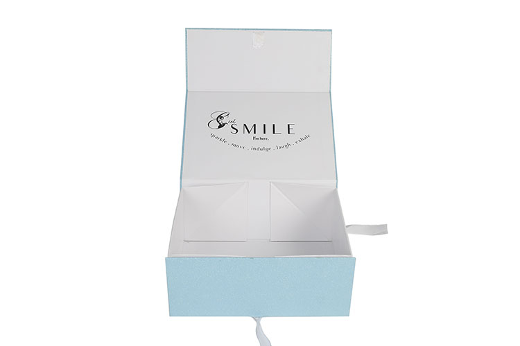 Wholesale custom A5 rigid cardboard foldable bridesmaid gift packing box with ribbon closure(图3)