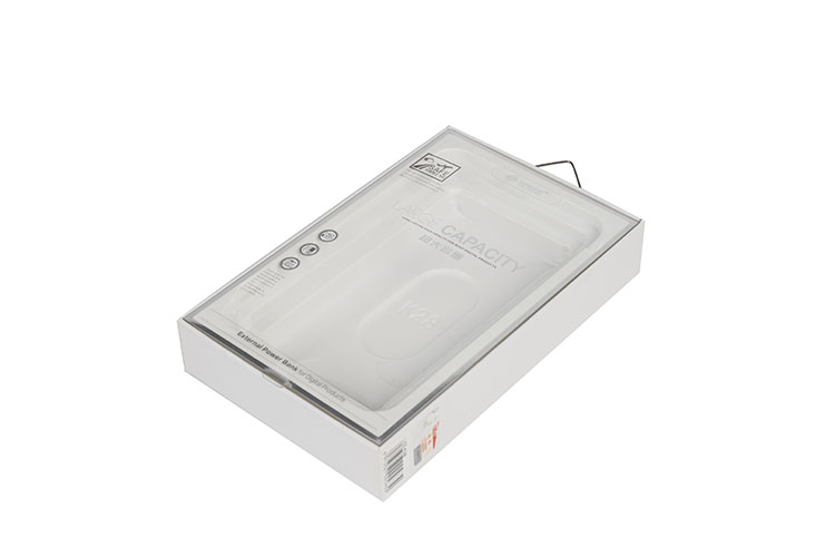 High quality white paper retial cell phone charging packaging box with pvc window(图3)
