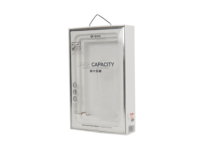 High quality white paper retial cell phone charging packaging box with pvc window(图2)
