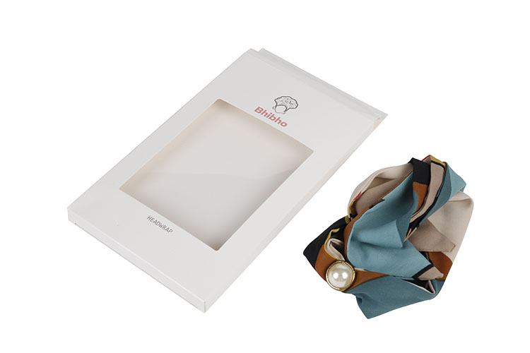 Simple Design White Card Paper Silk Scarves Packaging Box(图5)