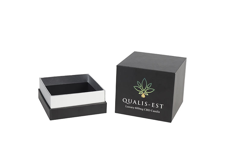 China Wholesale Custom Cardboard Black Perfume Packaging Glass Scented Candle Gift Box(图2)
