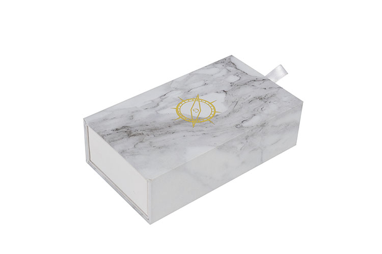 Luxury rigid paper slide drawer gift packaging box white custom perfume bottle box(图1)