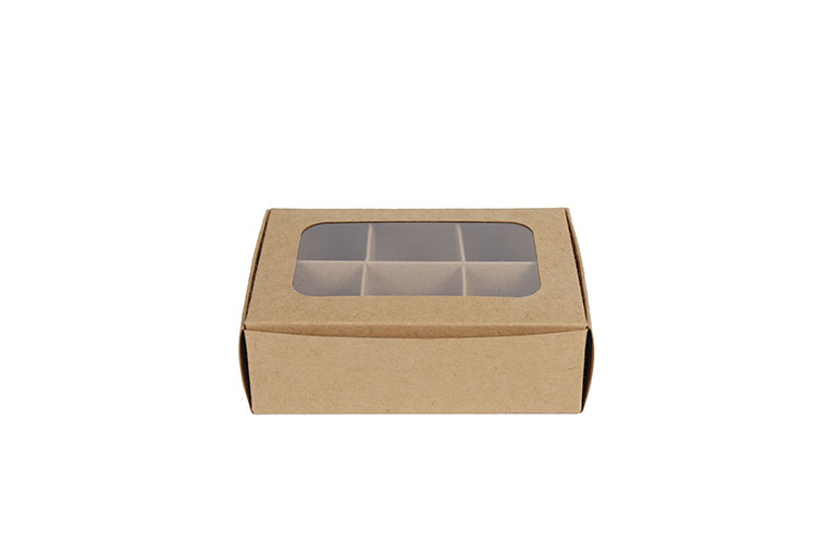 Small One Piece Folding Kraft Product Packaging Box With Dividers