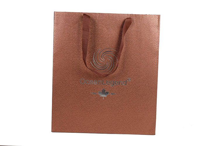 Wholesale custom luxury paper bag with ribbon handle(图1)