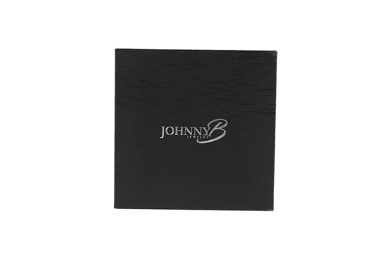 Luxury paper cardboard square black textured gift box jewelry packaging box(图2)
