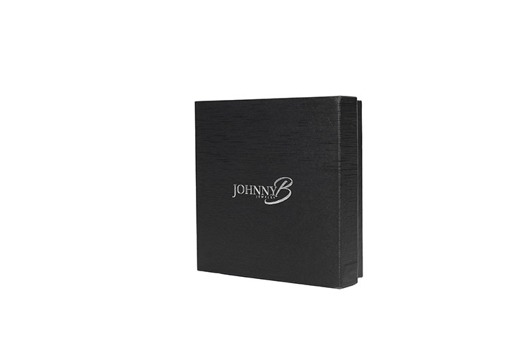 Luxury paper cardboard square black textured gift box jewelry packaging box(图3)
