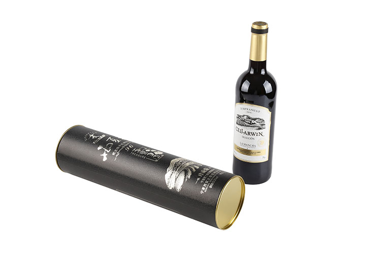Slim black paper cardboard cylinder packaging box wine bottle lip gloss tube box(图6)