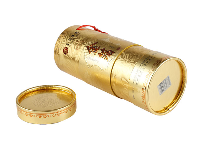 Wholesale custom rigid cardboard gold luxury cylinder wine tube packaging box(图5)