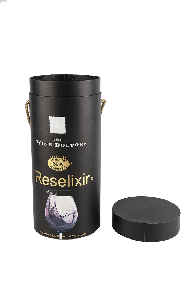 Fashion big luxury cardbboard box black wine bottle box packaging with handle(图5)