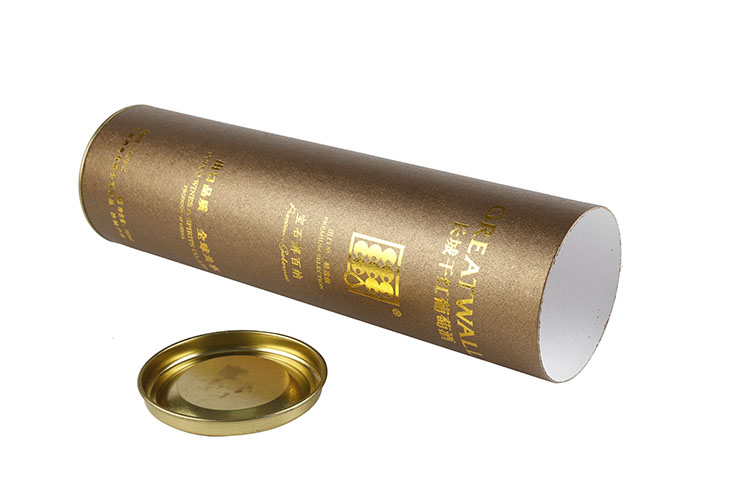 ​Customized brown and gold luxury cylinder wine tube packaging box(图5)