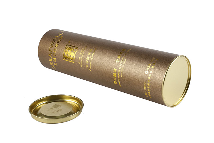 ​Customized brown and gold luxury cylinder wine tube packaging box(图6)