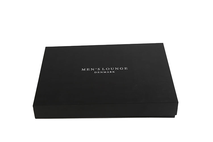 Lid And Base Rigid Cardboard Black Clothing Gift Packaging Box Custom T Shirt Box(图1)