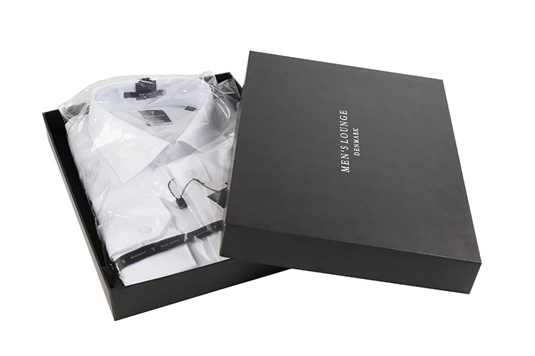 Lid And Base Rigid Cardboard Black Clothing Gift Packaging Box Custom T Shirt Box(图3)