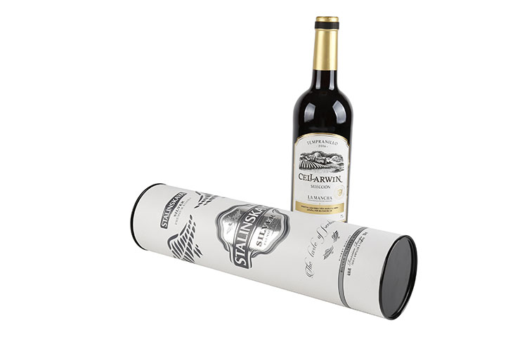 Luxury custom single cardboard cylinder tube white wine bottle packaging box(图5)