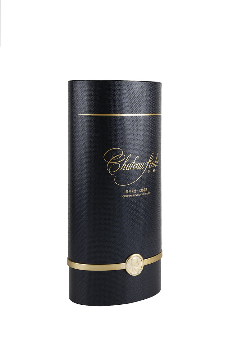 Luxury paper cardboard elliptical black wine glass box gift packaging(图3)