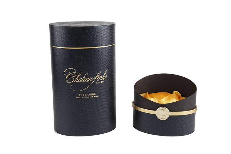 Luxury paper cardboard elliptical black wine glass box gift packaging(图5)