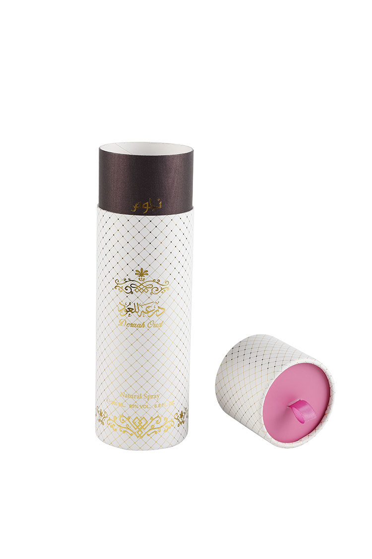 Custom cylinder paper perfume box luxury gift packaging(图3)