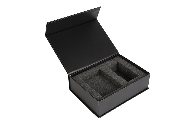 Elegant Magnetic Black Cardboard Box Custom Logo With Insert EVA Foam Gift Boxes(图1)