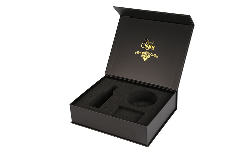 Elegant Magnetic Black Cardboard Box Custom Logo With Insert EVA Foam Gift Boxes(图8)