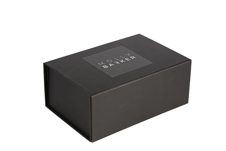 Luxury Custom Logo Folding Magnetic closure Black Paper Flat Packing Gift Box(图2)