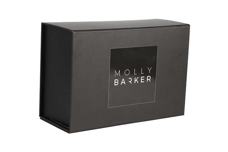 Luxury Custom Logo Folding Magnetic closure Black Paper Flat Packing Gift Box(图3)