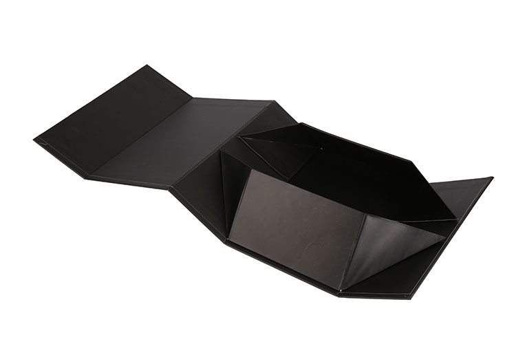 Luxury Custom Logo Folding Magnetic closure Black Paper Flat Packing Gift Box(图5)
