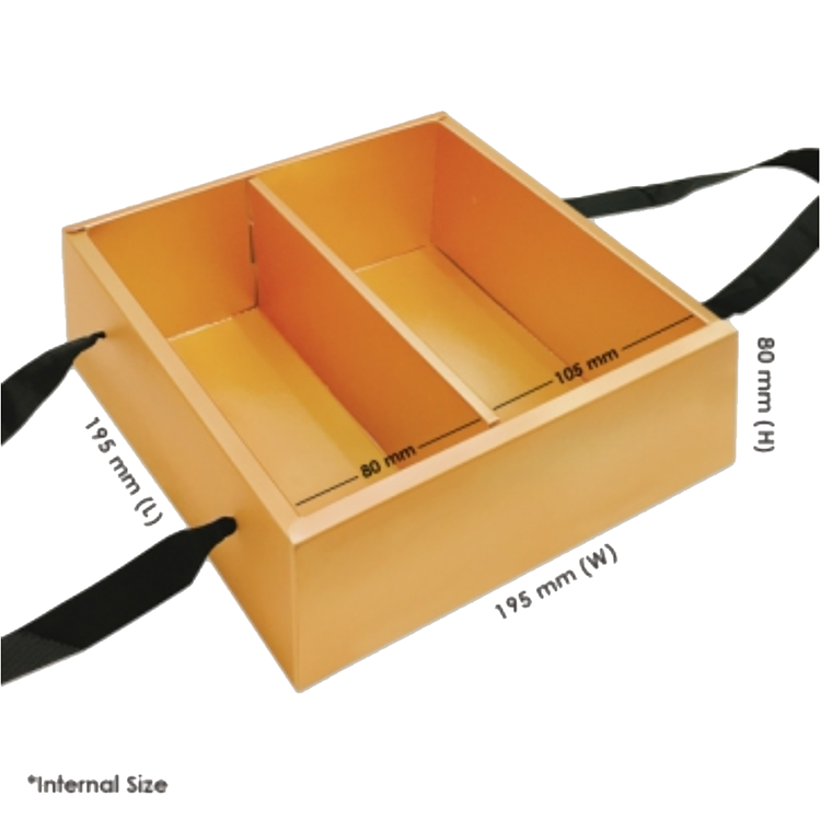 Elegant Gold Window Cardboard Box Carry Divided Gift Packaging Box With Ribbon Handle(图1)