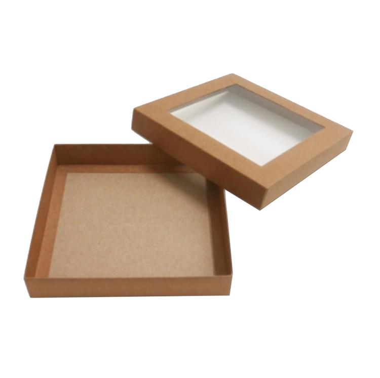 Large Custom Cardboard Gift Box Kraft Paper Window Packaging Box With Pvc Window
