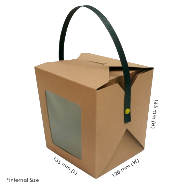 Portable Takeaway Food Paper Kraft Clear Window Cookies Gift Packaging Box With Handle(图3)
