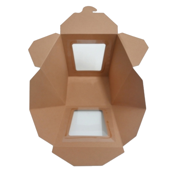 Portable Takeaway Food Paper Kraft Clear Window Cookies Gift Packaging Box With Handle(图2)