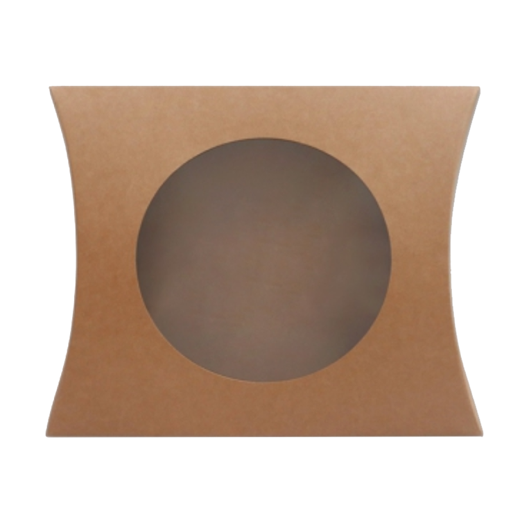 factory stocked high quality kraft paper PVC window white and black paper pillow box gift box(图3)