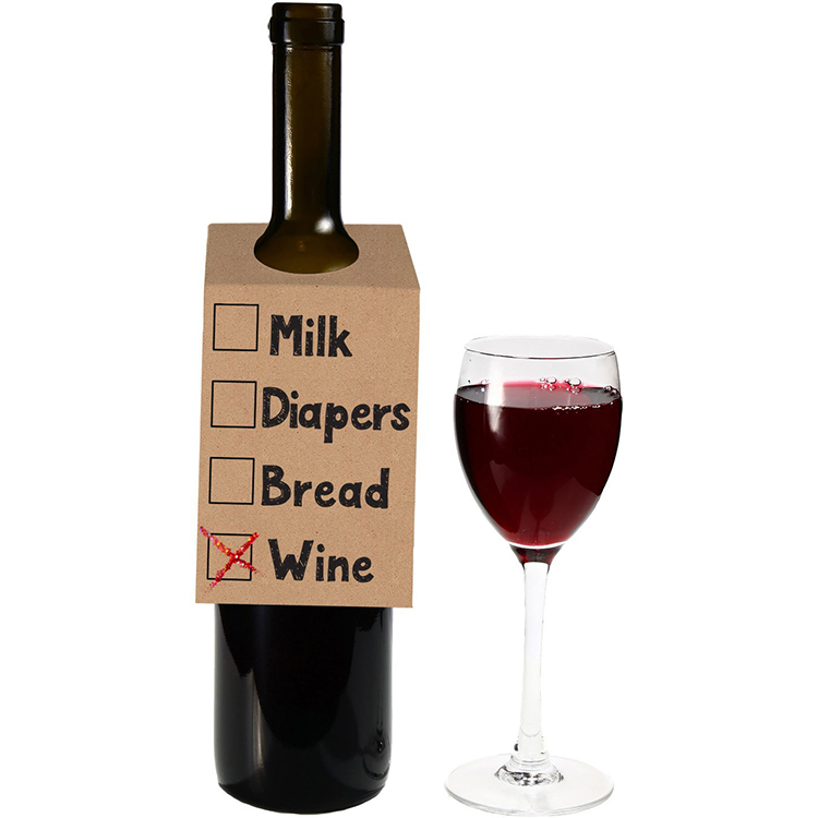 Personalised Custom Handmade Paper Wine Bottle Kraft Gift Tags(图1)
