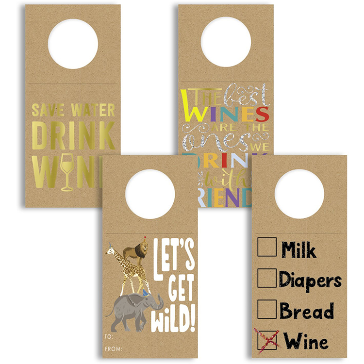 Personalised Custom Handmade Paper Wine Bottle Kraft Gift Tags(图2)