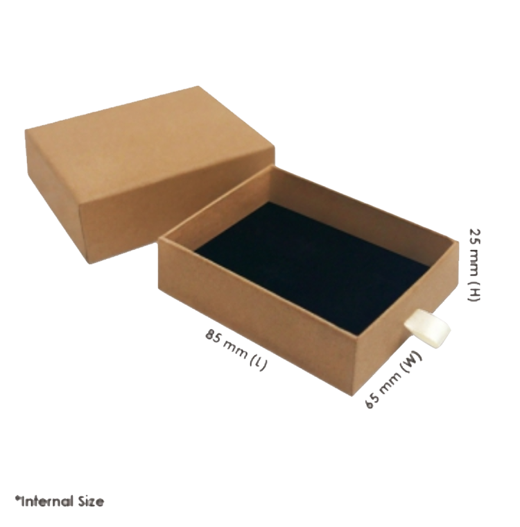 Custom Printed Small Packaging Sliding jewelry Kraft paper Drawer Box(图1)