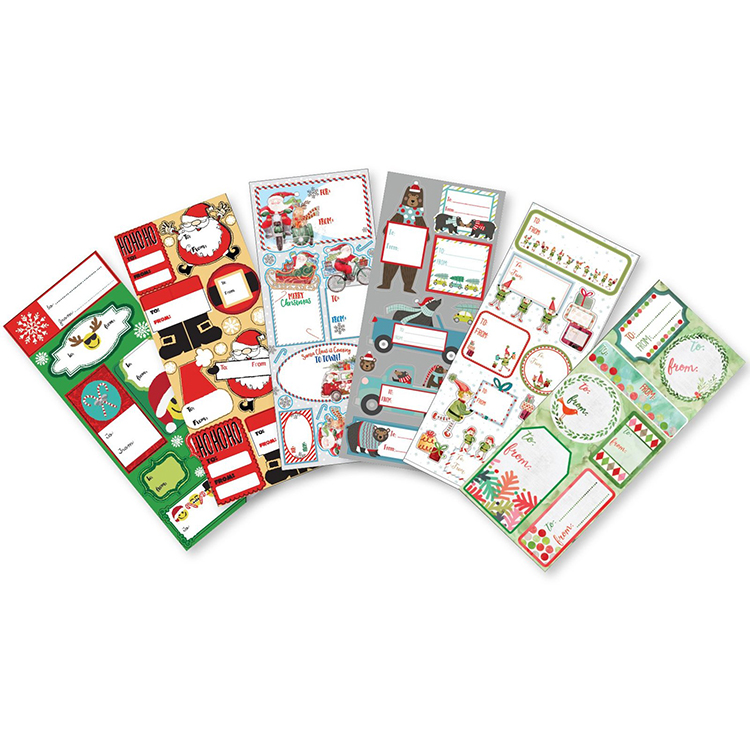 Wholesale Custom Paper Product Stickers Merry Christmas Gift Stickers(图2)